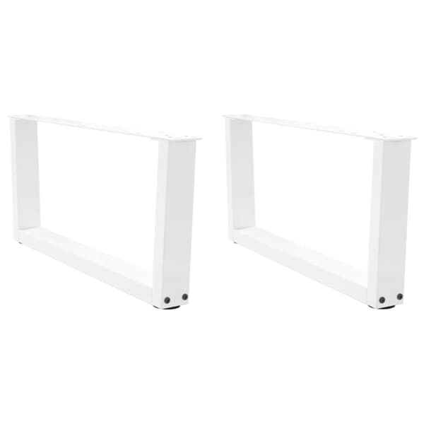 vidaXL Matbordsben V-formade 2 st vit 70x(30-31,3) cm stål