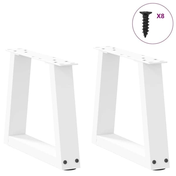 vidaXL Salongbordben V-formet 2 stk hvit 30x(30-31,3) cm stål
