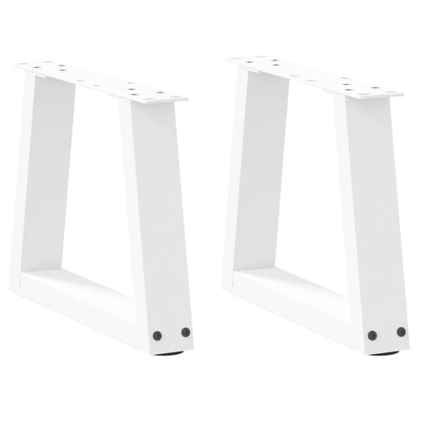 vidaXL Spisebordben V-formet 2 stk hvit 30x(30-31,3) cm stål