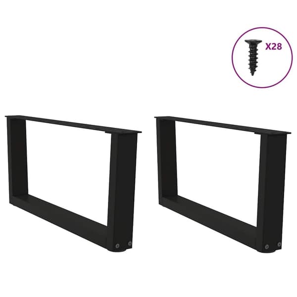 vidaXL Ruokapöydän jalat V-muoto 2 kpl Musta 70x(30-31,3) cm Teräs
