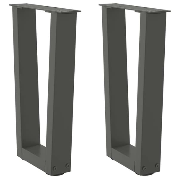 vidaXL Sohvapöydän jalat V-muotoiset 2 kpl antrasiitti 28x(42-43,3) cm teräs