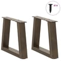 Miniatyrbilde 3 av 11: vidaXL Salongbordben V-formet 2 stk naturstål 40x(30-31,3) cm stål