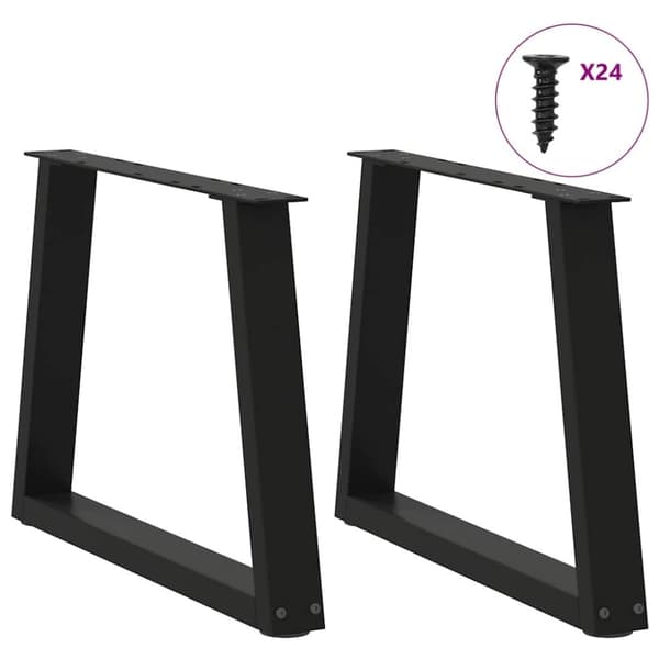 vidaXL Matbordsben V-formade 2 st svart 70x(42-43,3) cm stål