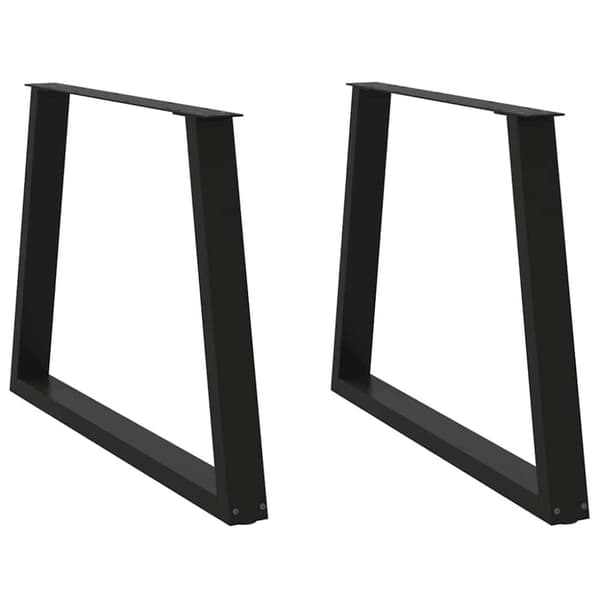 vidaXL Spisebordben V-formet 2 stk svart 100x(72-73,3) cm stål