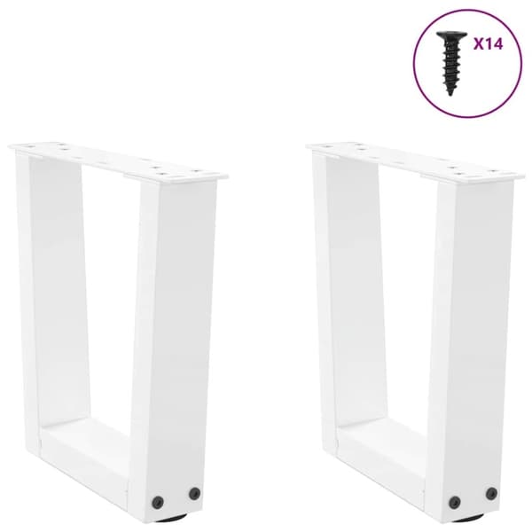vidaXL Sohvapöydän jalat V-muotoiset 2 kpl valkoinen 30x(30-31,3) cm teräs