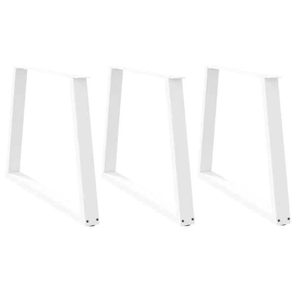 vidaXL Matbordsben V-formade 3 st vit 90x(72-73,3) cm stål