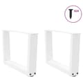 Miniatyrbilde 3 av 10: vidaXL Salongbordben V-formet 2 stk hvit 50x(30-31,3) cm stål