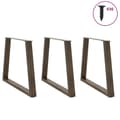 Miniatyrbilde 3 av 11: vidaXL Spisebordben V-formet 3 stk naturstål 70 x (72-73,3) cm stål