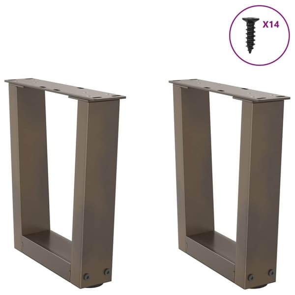 vidaXL Matbordsben V-formade 2 st naturstål 30x(30-31,3) cm stål