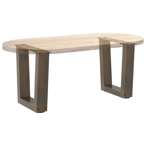 vidaXL Matbordsben V-formade 2 st naturstål 30x(30-31,3) cm stål