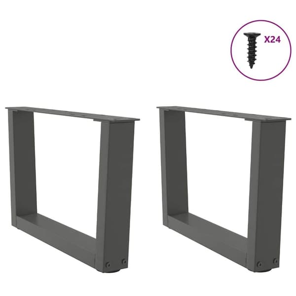 vidaXL Matbordsben V-formade 2 st antracit 60x(30-31,3) cm stål
