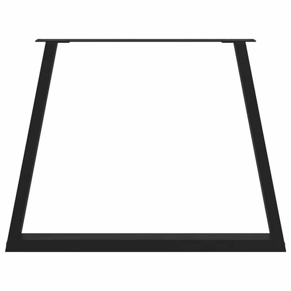 vidaXL Spisebordben V-formet 3 stk svart 100x(72-73,3) cm stål