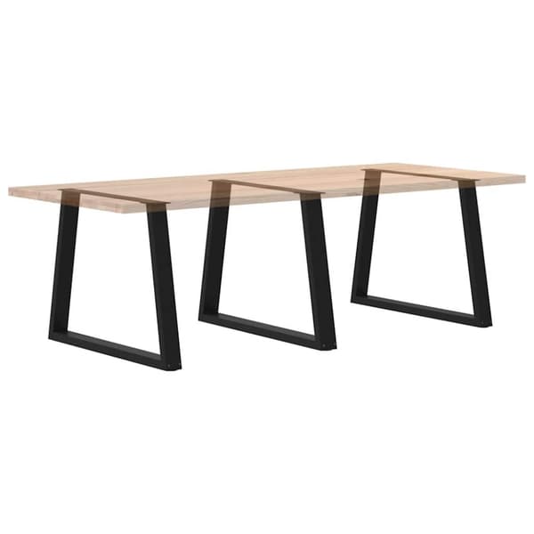 vidaXL Spisebordben V-formet 3 stk svart 100x(72-73,3) cm stål