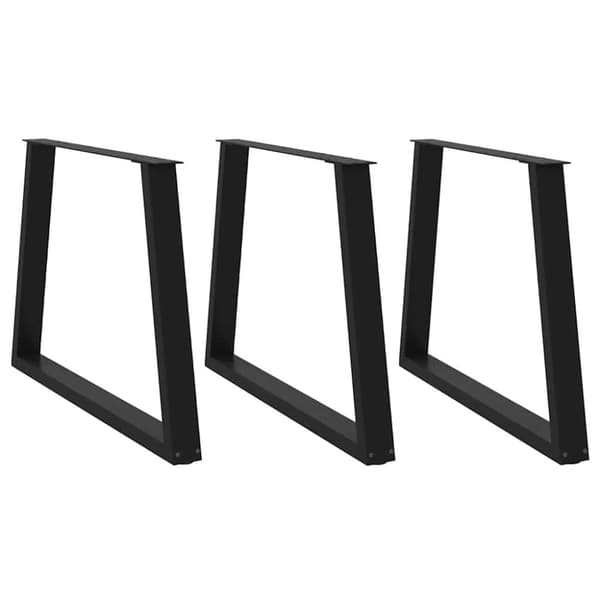 vidaXL Spisebordben V-formet 3 stk svart 100x(72-73,3) cm stål