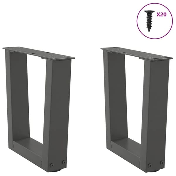 vidaXL Sohvapöydän jalat V-muotoiset 2 kpl antrasiitti 40x(30-31,3) cm teräs