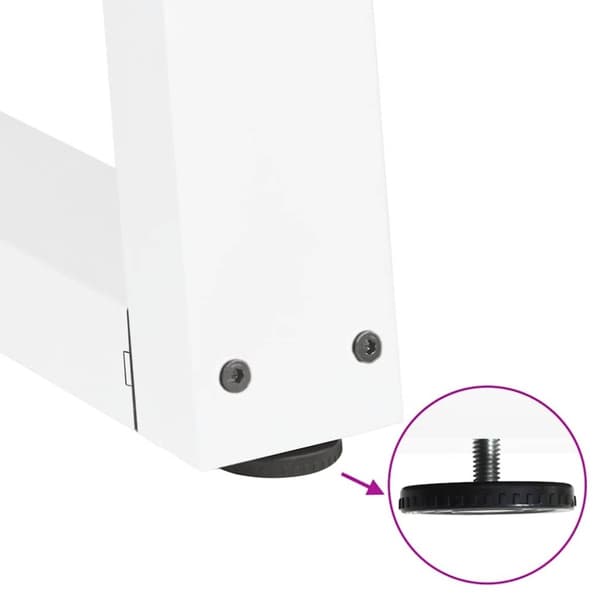 vidaXL Matbordsben V-formade 2 st vit 100x(72-73,3) cm stål