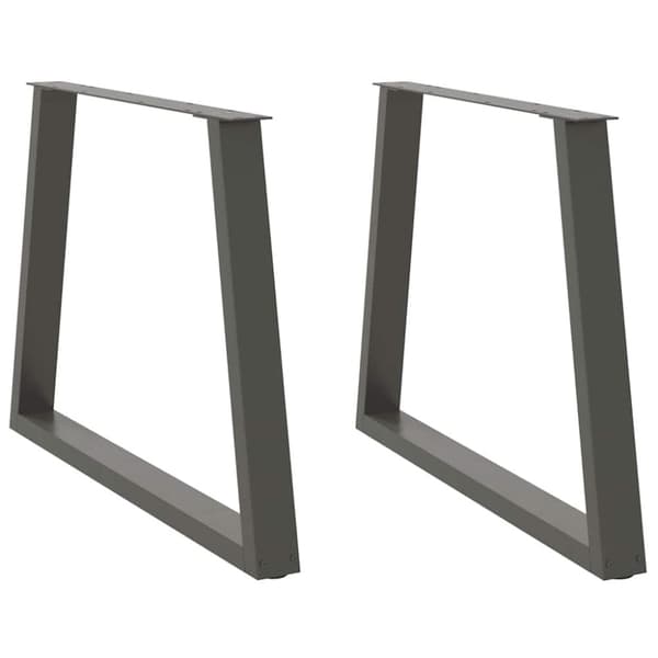 vidaXL Matbordsben V-formade 2 st antracit 90x(72-73,3) cm stål