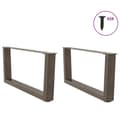Miniatyrbillede 3 af 10: vidaXL Spisebordsben V-form 2 stk naturstål 70x(30-31,3) cm stål