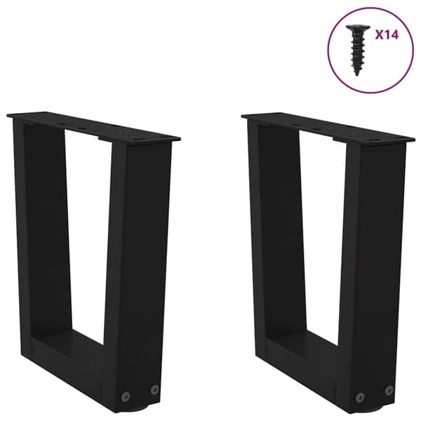 vidaXL Salongbordben V-formet 2 stk svart 30x(30-31,3) cm stål