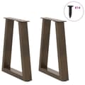 Miniatyrbilde 3 av 11: vidaXL Salongbordben V-formet 2 stk naturstål 38 x (42-43,3) cm stål