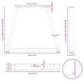 Miniatyrbilde 11 av 11: vidaXL Salongbordben V-formet 2 stk naturstål 38 x (42-43,3) cm stål