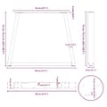 Miniatyrbild 10 av 10: vidaXL Matbordsben V-formade 2 st svart 80x(72-73,3) cm stål