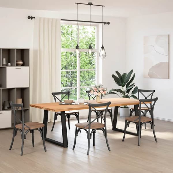 vidaXL Matbordsben V-formade 2 st svart 80x(72-73,3) cm stål