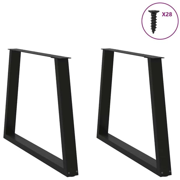 vidaXL Spisebordsben V-form 2 stk Sort 90x(72-73,3) cm Stål