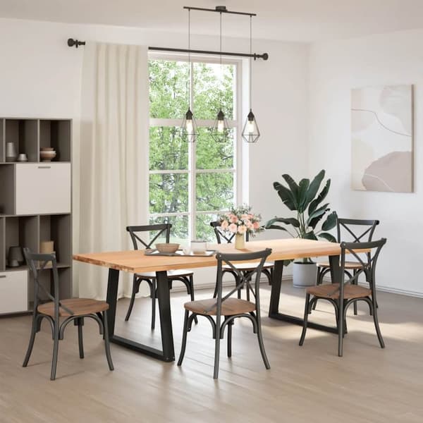 vidaXL Spisebordsben V-form 2 stk Sort 90x(72-73,3) cm Stål