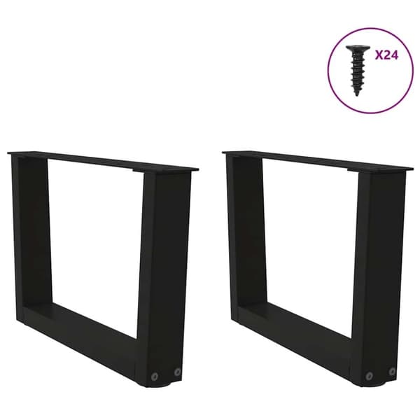vidaXL Spisebordben V-formet 2 stk svart 60x(30-31,3) cm stål