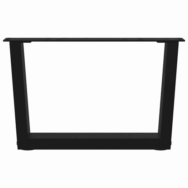 vidaXL Spisebordben V-formet 2 stk svart 60x(30-31,3) cm stål