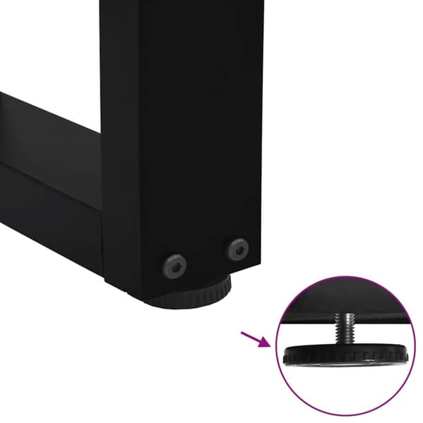 vidaXL Spisebordben V-formet 2 stk svart 60x(30-31,3) cm stål