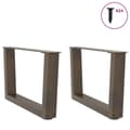 Miniatyrbilde 3 av 11: vidaXL Salongbordben V-formet 2 stk naturstål 60 x (30-31,3) cm stål