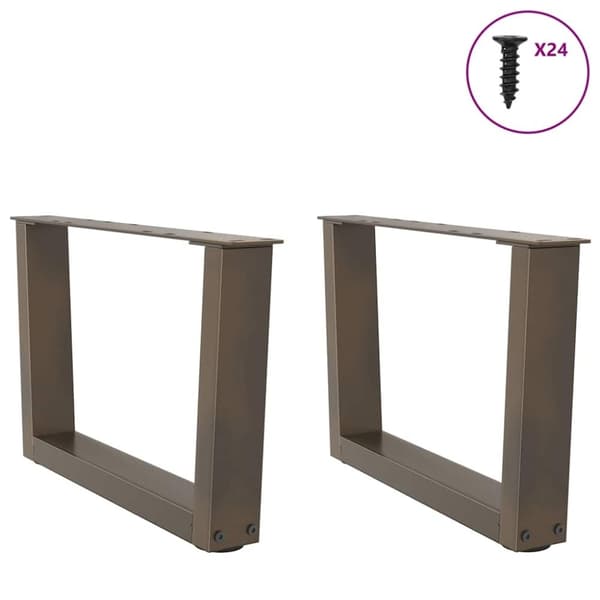 vidaXL Salongbordben V-formet 2 stk naturstål 60 x (30-31,3) cm stål