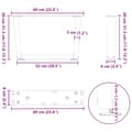 Miniatyrbilde 11 av 11: vidaXL Salongbordben V-formet 2 stk naturstål 60 x (30-31,3) cm stål