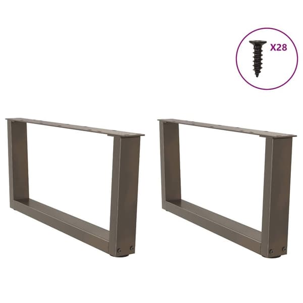 vidaXL Matbordsben V-formade 2 st naturstål 70x(30-31,3) cm stål