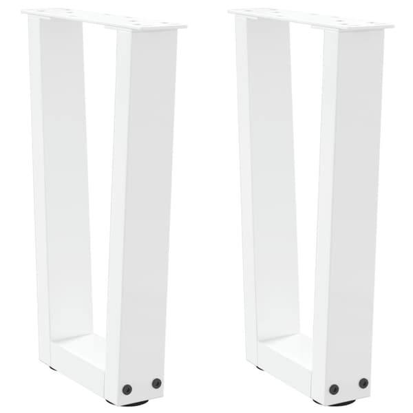 vidaXL Salongbordben V-formet 2 stk hvit 28 x (42-43,3) cm stål