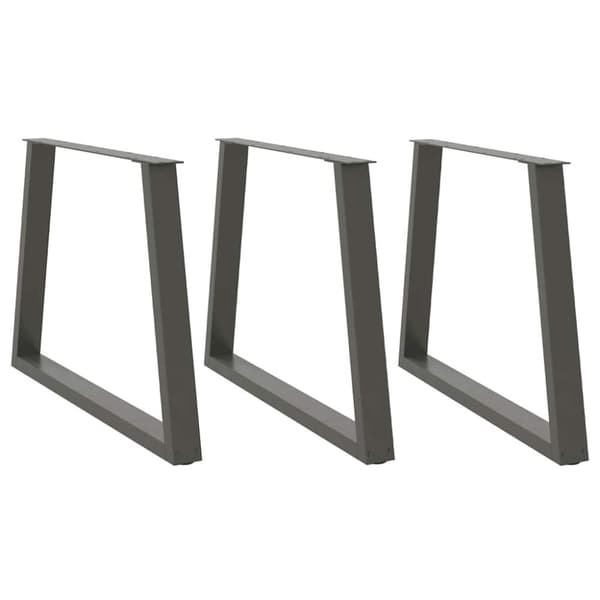vidaXL Spisebordben V-formet 3 stk antrasitt 90 x (72-73,3) cm stål