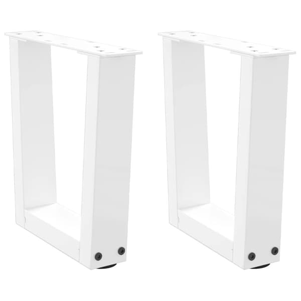 vidaXL Salongbordben V-formet 2 stk hvit 30x(30-31,3) cm stål