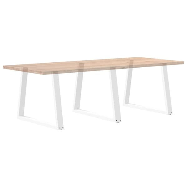 vidaXL Matbordsben V-formade 3 st vit 100x(72-73,3) cm stål