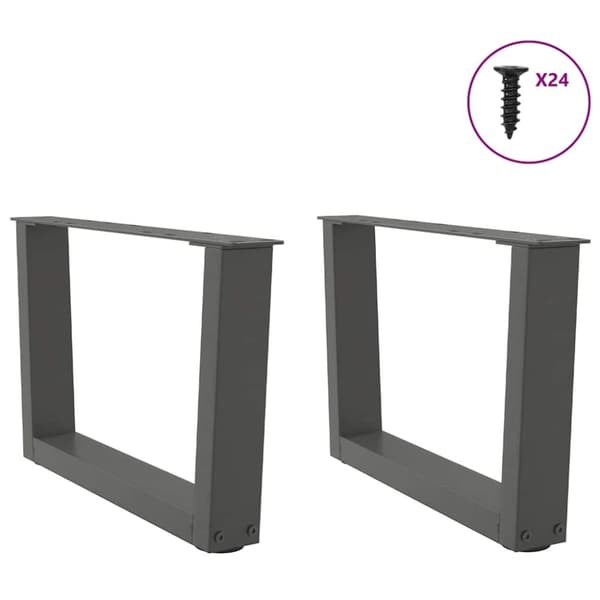 vidaXL Salongbordben V-formet 2 stk antrasitt 50x(30-31,3) cm stål