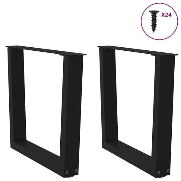 vidaXL Ruokapöydän jalat V-muotoinen 2 kpl Musta 60x(42-43,3) cm Teräs