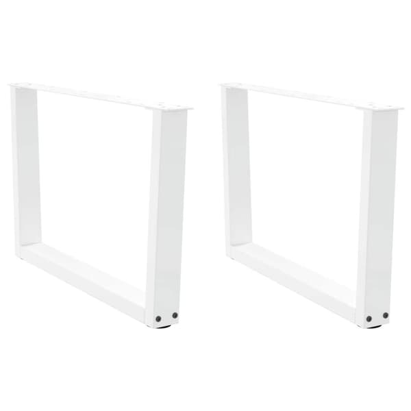 vidaXL Ruokapöydän jalat V-muoto 2 kpl Valkoinen 70x(42-43,3) cm Teräs