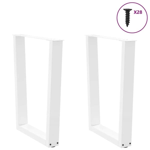 vidaXL Spisebordben V-formet 2 stk hvit 70 x (72-73,3) cm stål