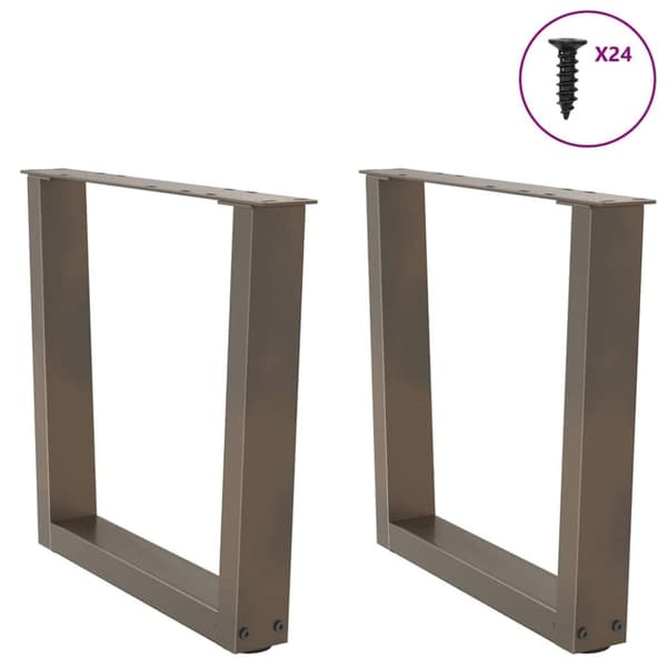 vidaXL Salongbordben V-formet 2 stk naturstål 60 x (42-43,3) cm stål