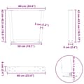 Miniatyrbilde 11 av 11: vidaXL Salongbordben V-formet 2 stk naturstål 60 x (42-43,3) cm stål