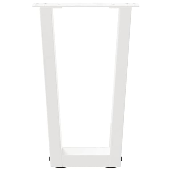 vidaXL Matbordsben V-formade 2 st vit 38x(42-43,3) cm stål