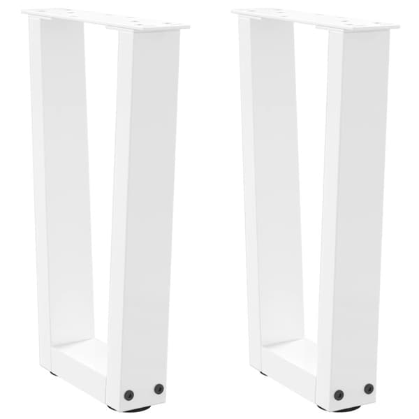 vidaXL Matbordsben V-formade 2 st vit 38x(42-43,3) cm stål