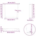 Miniatyrbild 10 av 10: vidaXL Matbordsben V-formade 2 st vit 60x(42-43,3) cm stål