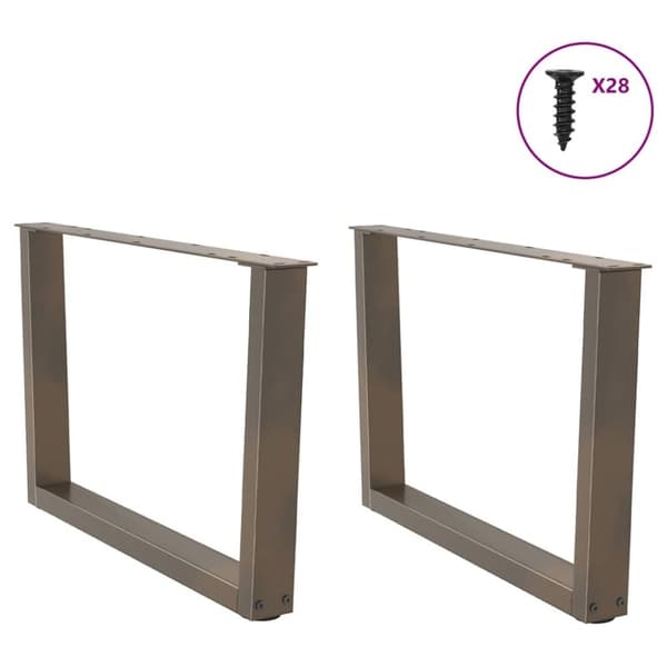 vidaXL Matbordsben V-formade 2 st naturstål 70x(42-43,3) cm stål
